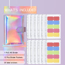 A6 Dazzling Color Loose-leaf Handbook Laser Macaroon PU Cash Budget Book(Rose Gold)