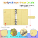 A6 Dazzling Color Loose-leaf Handbook Laser Macaroon PU Cash Budget Book(Rose Gold)