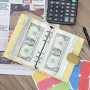 A6 Dazzling Color Loose-leaf Handbook Laser Macaroon PU Cash Budget Book(Black)