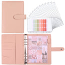A5 Macaron Notebook PU Loose-leaf Cash Budget Handbook(Pink)