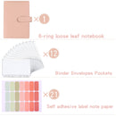 A5 Macaron Notebook PU Loose-leaf Cash Budget Handbook(Pink)