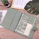 A5 Macaron Notebook PU Loose-leaf Cash Budget Handbook(Black)