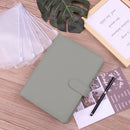 A5 Macaron Notebook PU Loose-leaf Cash Budget Handbook(Black)