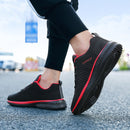 JD-9088 Autumn Fly Woven Soft Bottom Men Leisure Shoes Couple Running Shoes, Size: 44(Red Black)