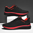 JD-9088 Autumn Fly Woven Soft Bottom Men Leisure Shoes Couple Running Shoes, Size: 47(Red Black)