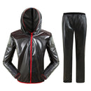 Bicycle Sports Outdoor Separate Raincoat Set Waterproof Cycling Clothing, Size: XXXL(Black Gray)