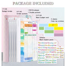 A6 Gradient Macaroon Loose-leaf Handbook Cash Budget Book(Green Blue White)