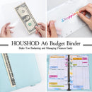A6 Gradient Macaroon Loose-leaf Handbook Cash Budget Book(Green Blue White)