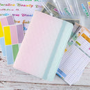 A6 Gradient Macaroon Loose-leaf Handbook Cash Budget Book(Green Blue White)