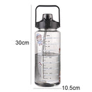 GYBL4503 2000ml Large-capacity Outdoor Sports Water Bottle with Straw, Spec: Black