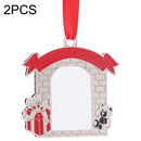 2PCS JS028 Christmas Hot Red Wire Zinc Alloy Blank Heat Transfer Pendant