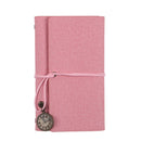A6 80 Inside Pages Retro Loose-leaf Handbook Diary Notebook Notepad(Cotton Linen Pink)