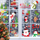 Christmas Static Glass Window Decoration Background Decorative Stickers(Santa Claus+ Penguins)