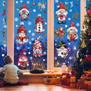 Christmas Static Glass Window Decoration Background Decorative Stickers(Santa Claus+ Penguins)