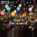 2PCS WQ07 Christmas Decorations Display Window Kindergarten Electrostatic Sticker