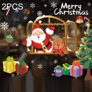 2PCS WQSD22 Christmas Decorations Display Window Kindergarten Electrostatic Sticker