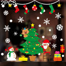 2PCS HL-033 Christmas Decorations Display Window Kindergarten Electrostatic Sticker