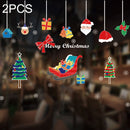 2PCS HL-074 Christmas Decorations Display Window Kindergarten Electrostatic Sticker