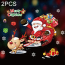 2PCS SD-02 Christmas Decorations Display Window Kindergarten Electrostatic Sticker