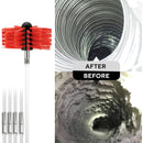 Extendable Bendable Electric Drill Chimney Brush Hood Interior Duct Brush, Size: 410mm x 18 Rods
