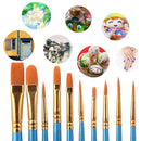 2 Sets Nylon Bristle Paintbrush Children Painting Palette (10 Pens + 6 Palettes)
