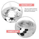 Plastic Straw Water Cup Disco Ball Shape Cup(Gold)