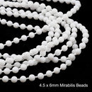 2PCS 10m Bead Chain White Beads Shutter Venetian Blinds Curtain Accessories 4.5 x 6mm Mirabilis Beads
