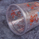 500ml Santa Claus Cartoon Portable Plastic Cup Double Micro Landscape Juice Cup(Style 3)
