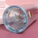 500ml Micro Landscape Plastic Cup Christmas Gift Double Cup(Style 4)