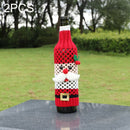 2PCS SD-KC6004 Christmas Decorations Grid Printed Cover, Style: Wine Cover Old Man