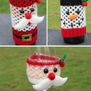 2PCS SD-KC6004 Christmas Decorations Grid Printed Cover, Style: Wine Cover Snowman