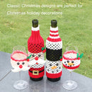 2PCS SD-KC6004 Christmas Decorations Grid Printed Cover, Style: Wine Cover Snowman