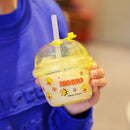 250ml Plastic Milk Tea Planet Cup Cartoon Children Water Cup(Pink)