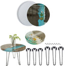 DIY Crystal Drip Rubber Round Table Mold Quicksand Table Silicone Mold Table Legs High 32cmx3