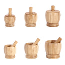 Kitchen Bamboo Garlic Pounder Food Stirrer With Lid(Small)