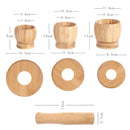 Kitchen Bamboo Garlic Pounder Food Stirrer With Lid(Large)