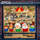 2PCS Christmas Old Man Snowflake Window Decoration Stickers(92074)
