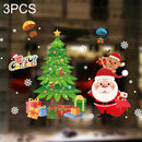 3PCS Santa Claus Hanging Stickers Shop Window Glass Door Living Room Wall Stickers(6307)