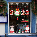 3PCS Santa Claus Hanging Stickers Shop Window Glass Door Living Room Wall Stickers(6307)