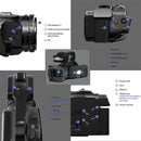 KOMERY RX200 64MP 18X Zoom 4-inch Touch Screen Handheld Digital Video Camera(Black)