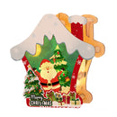 Christmas Decorative Pendant Wooden Lantern Craft Handmade(Snow House)