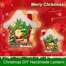 Christmas Decorative Pendant Wooden Lantern Craft Handmade(Snow House)