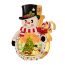 Christmas Decorative Pendant Wooden Lantern Craft Handmade(Snowman)