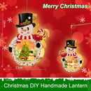 Christmas Decorative Pendant Wooden Lantern Craft Handmade(Snowman)