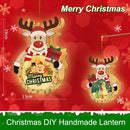 Christmas Decorative Pendant Wooden Lantern Craft Handmade(Deer)