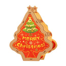 Christmas Decorative Pendant Wooden Lantern Craft Handmade(Christmas Tree Red)