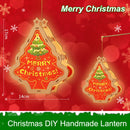 Christmas Decorative Pendant Wooden Lantern Craft Handmade(Christmas Tree Red)