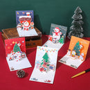 5 Sets Stereoscopic Christmas Card Christmas Greeting Postcard Message Card(Green)