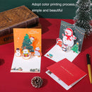 5 Sets Stereoscopic Christmas Card Christmas Greeting Postcard Message Card(Blue)