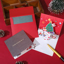 5 Sets Stereoscopic Christmas Card Christmas Greeting Postcard Message Card(Blue)